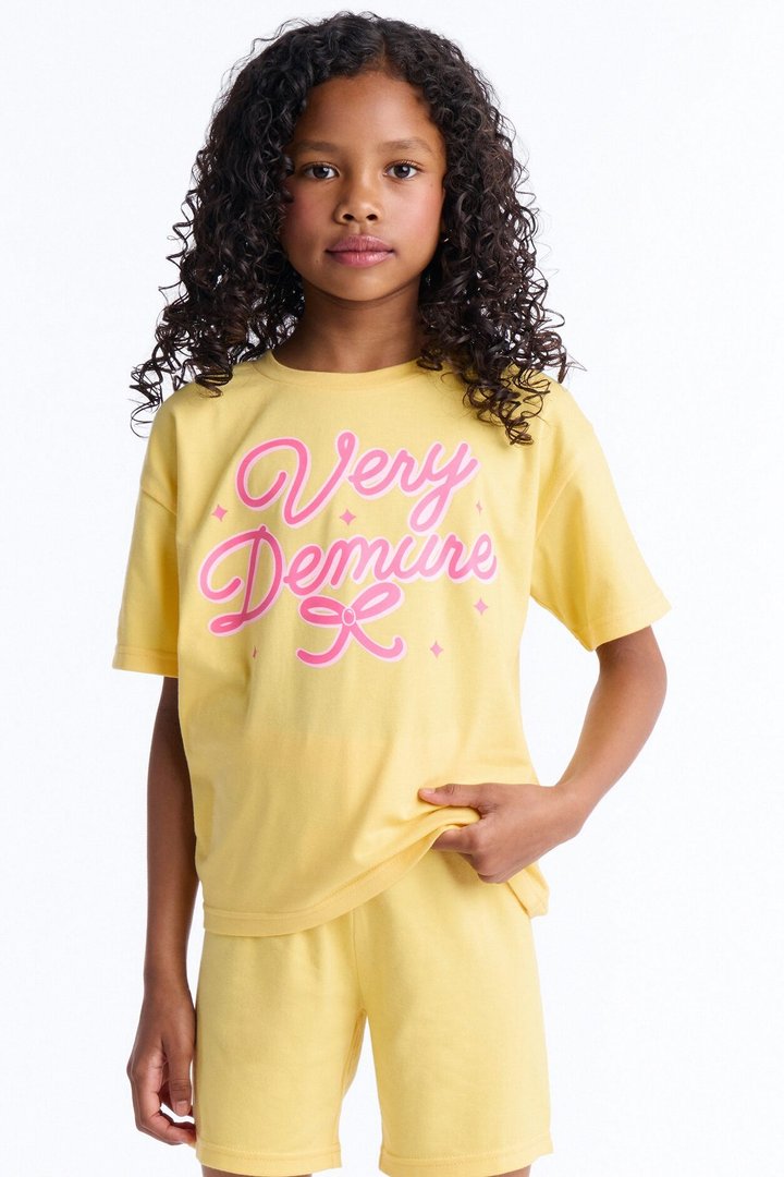 Mini Very Demure Short Set - Butter Yellow