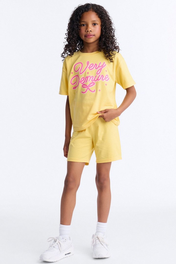 Mini Very Demure Short Set - Butter Yellow