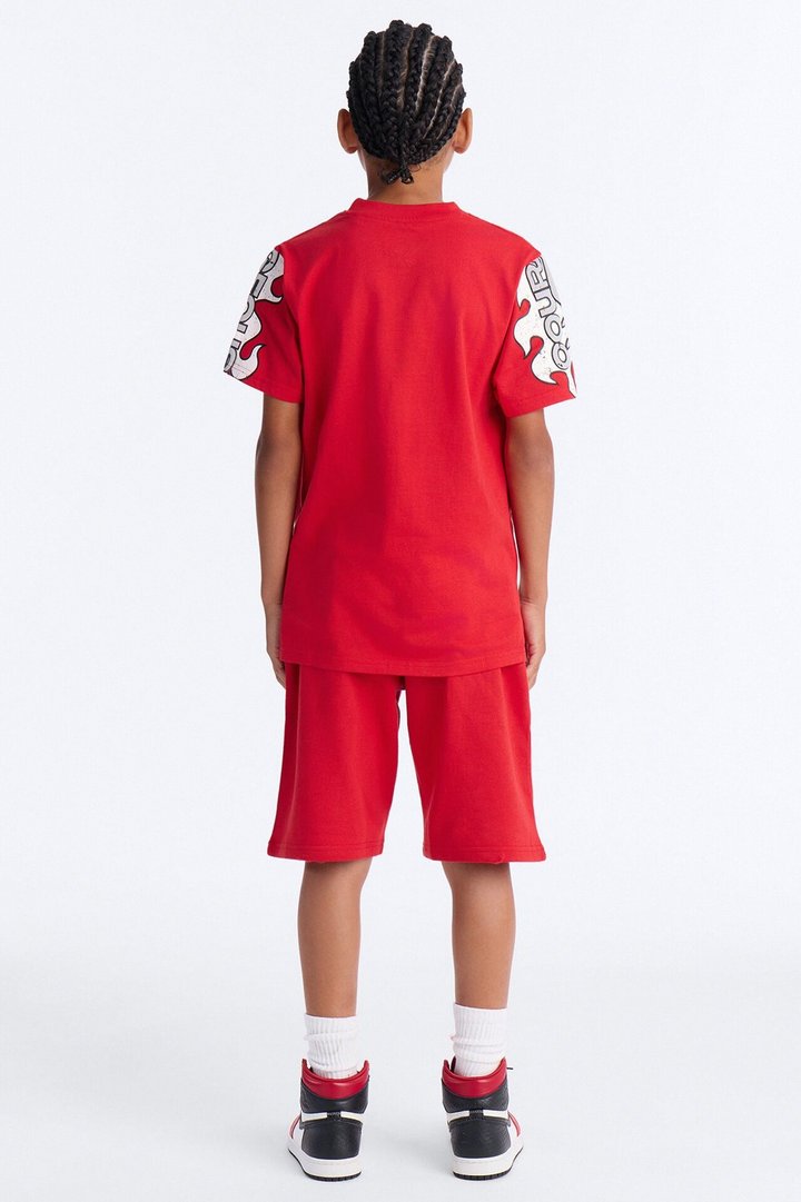 Mini Strength Fleece Short Set - Red