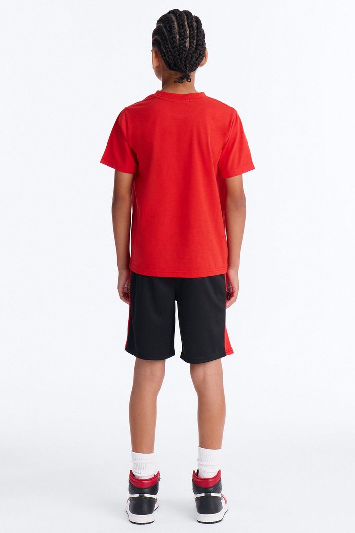 Mini One Of A Kind Mesh Short Set - Red/Black
