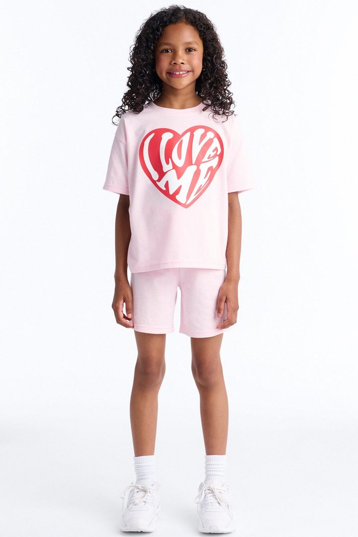 Mini I Love Me Forever Short Set - Pink