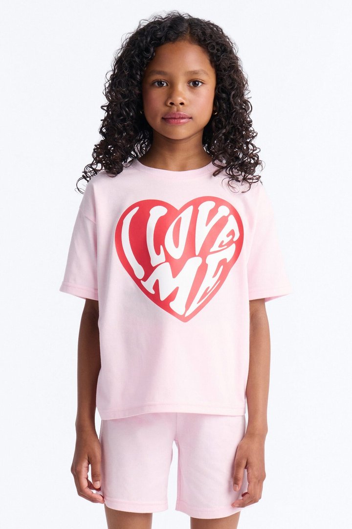 Mini I Love Me Forever Short Set - Pink