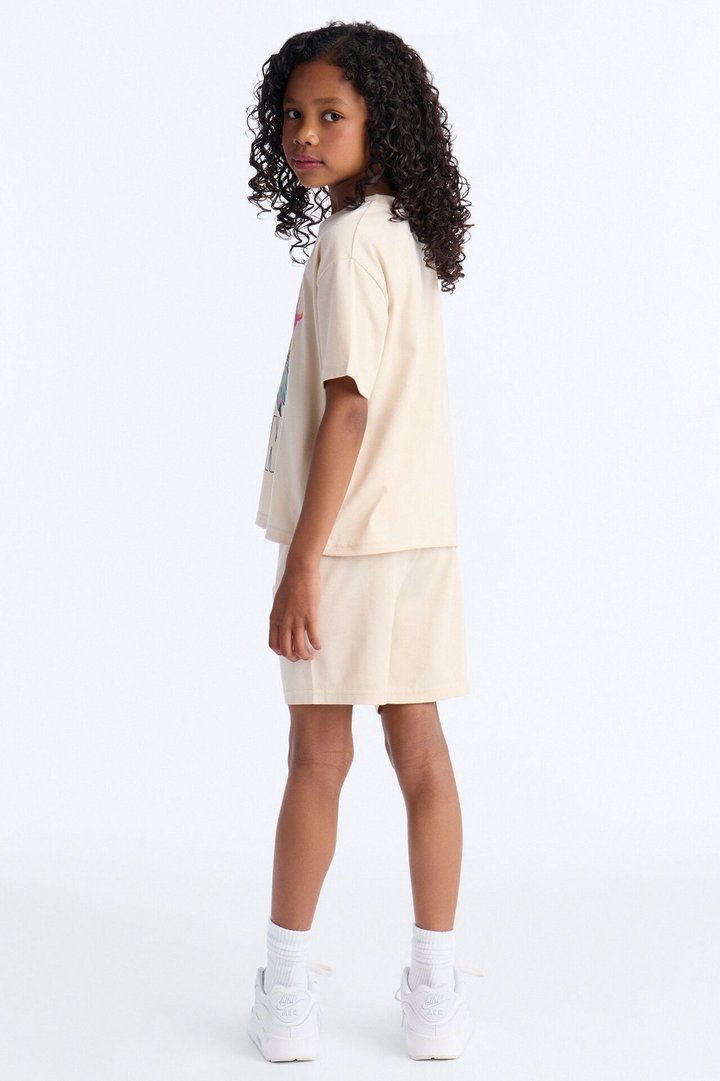 Mini Iconic Girl Short Set - Sand