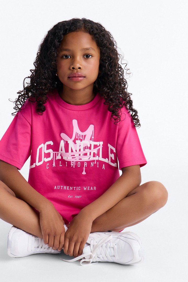 Mini Los Angeles Things Short Set - Hot Pink