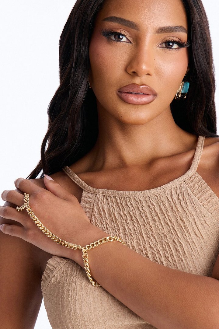 Lori Links Hand Chain - Gold