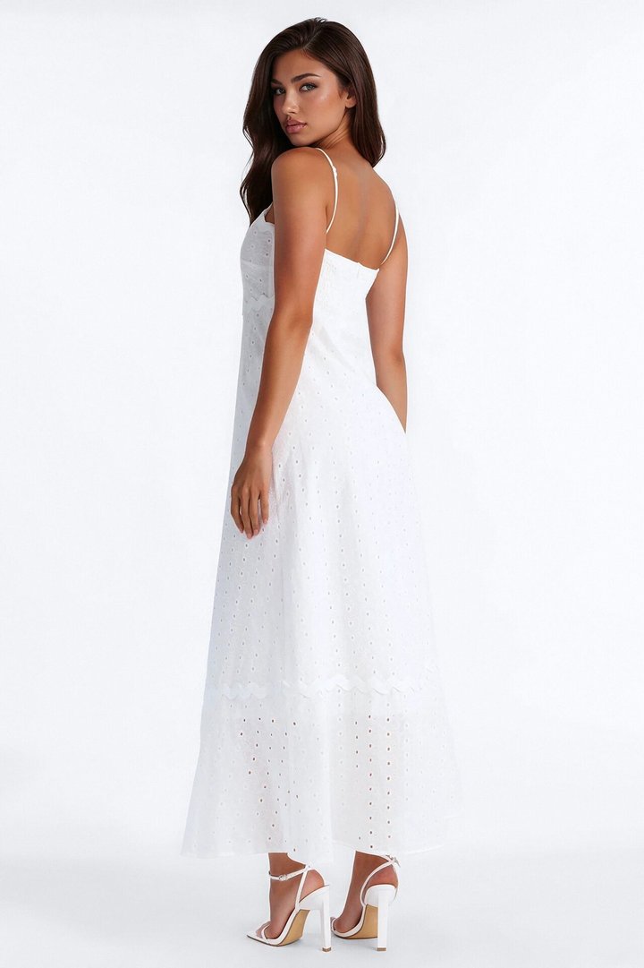 Jayden Eyelet Maxi Dress - White