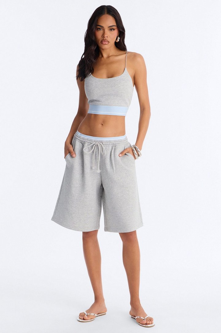 Keep It Cool Fleece Short Set - Heather Grey