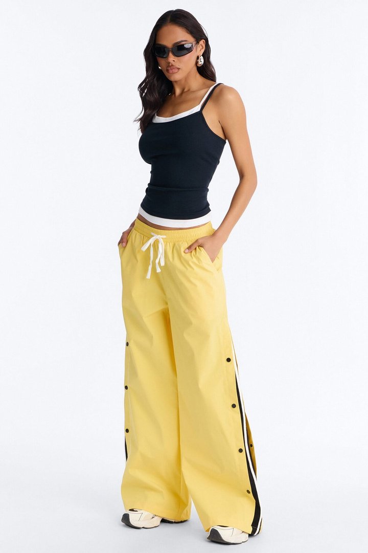 Jennie Snap Button Track Pant - Yellow