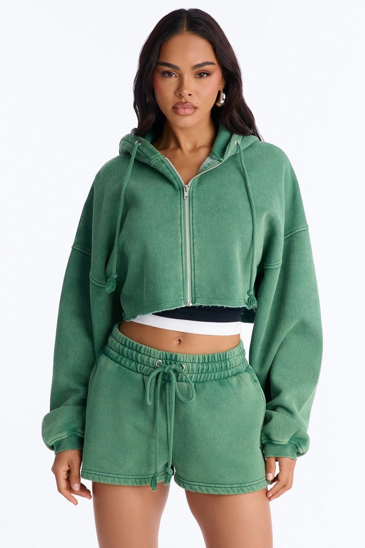 On The Go Washed Short Set - Green