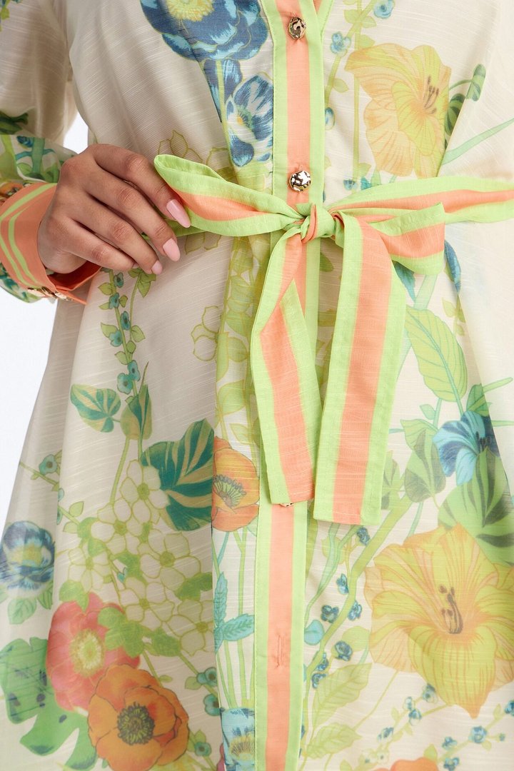 Old School Sweetie Floral Mini Dress - Green/combo