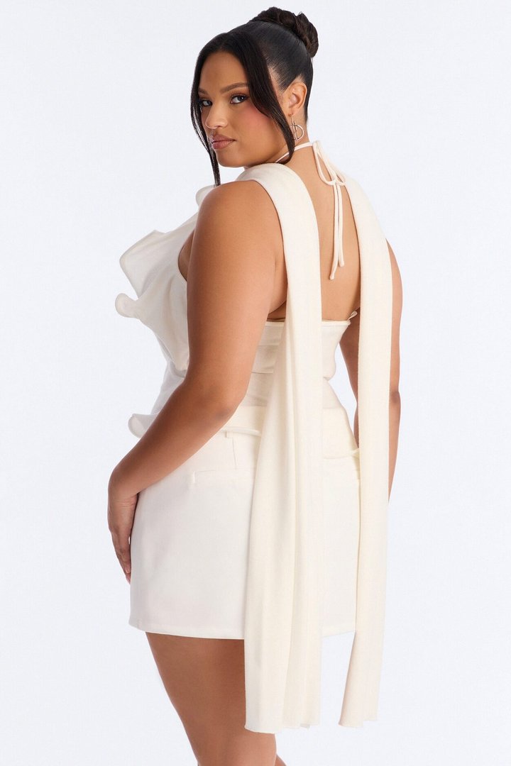 Pure Class Wired Sweater Halter Top - White
