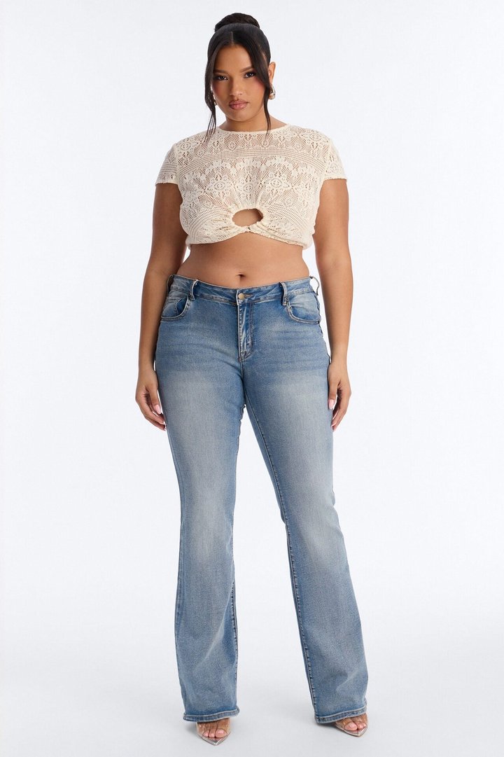Living Between Sunsets Tie Back Crochet Top - Cream