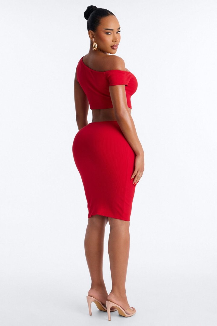 Scarlett Snatched Low Rise Skirt Set - Red
