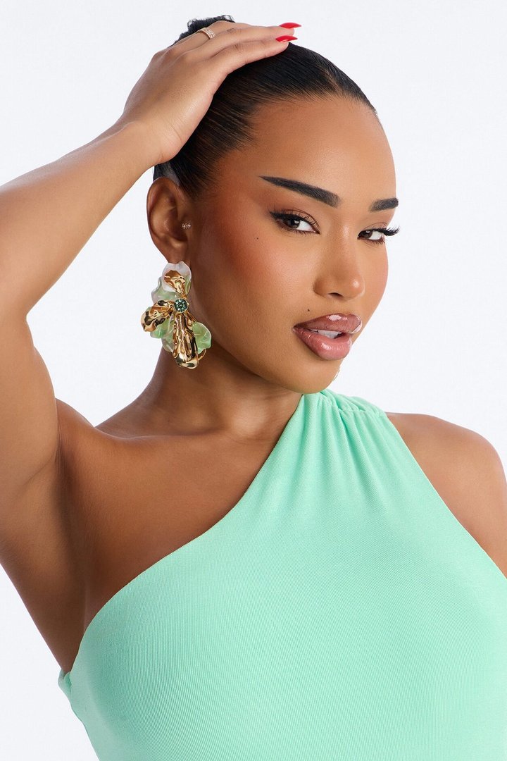 Sunlit Blossom Earrings - Gold/Green