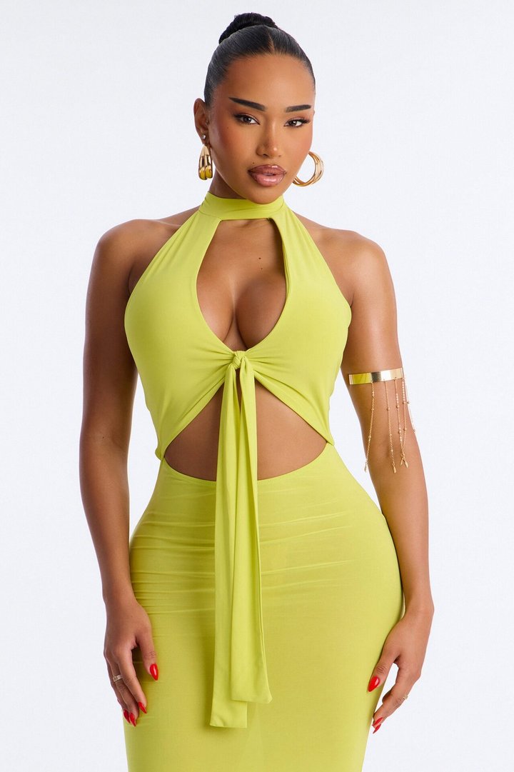 Sylvie Ruched Maxi Dress - Yellow