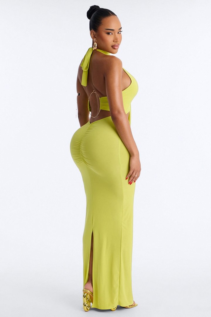 Sylvie Ruched Maxi Dress - Yellow