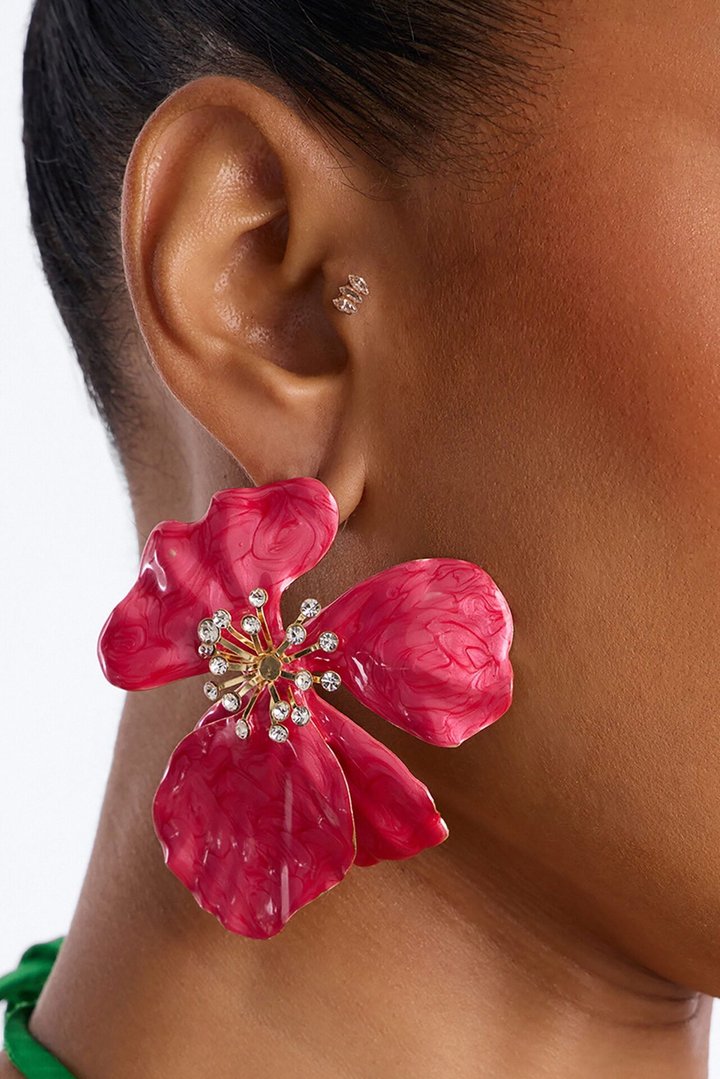 Cherish Me Floral Earrings - Pink