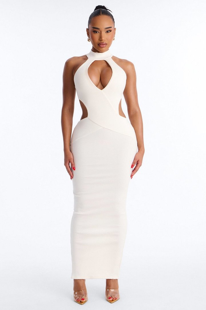 Scarlett Snatched Maxi Dress - Off White