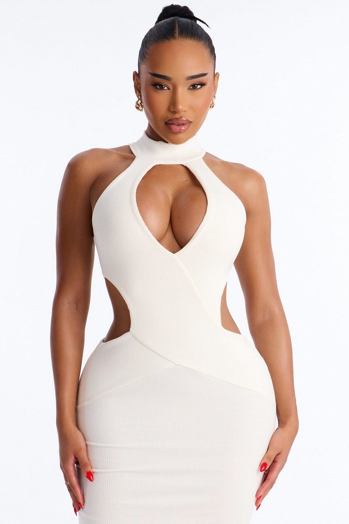 Scarlett Snatched Maxi Dress - Off White