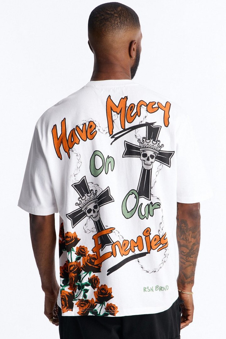 Mercy On Our Enemies Short Sleeve Tee - White