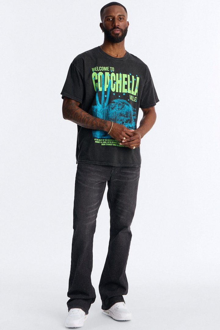 Essential Stacked Skinny Flare Stretch Jean - Black Wash