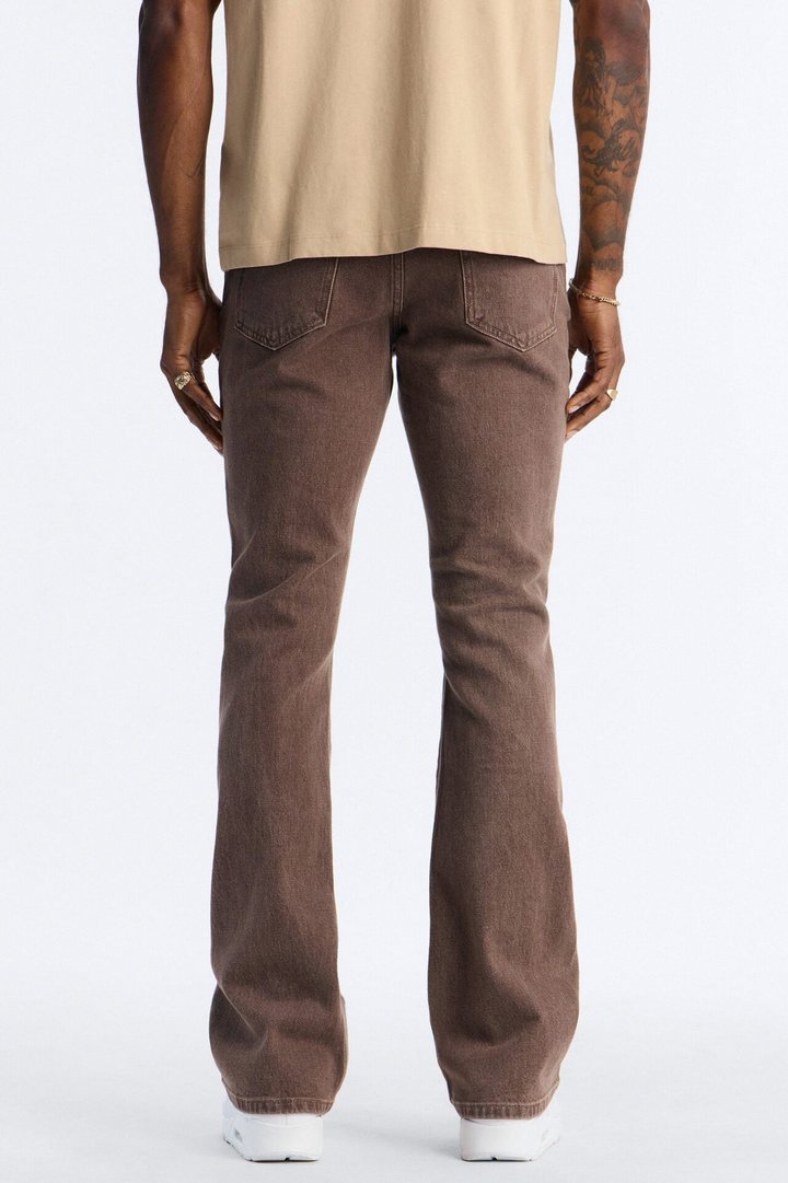 Stacked Skinny Flare Paisley Rodeo Jean - Brown
