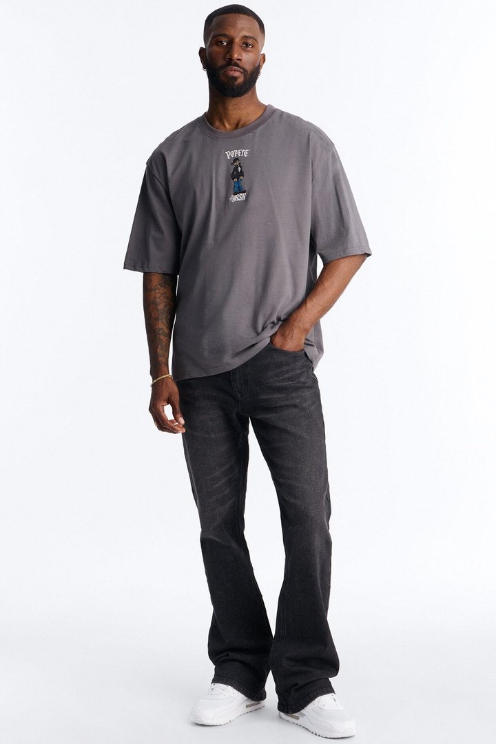 Popeye Old Skool Short Sleeve Tee - Grey