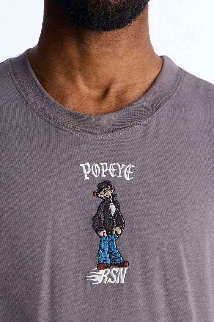 Popeye Old Skool Short Sleeve Tee - Grey