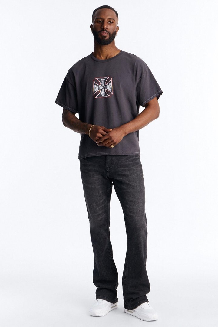 West Coast Choppers Motorcycle Club Boxy Short Sleeve Tee - Black Wash