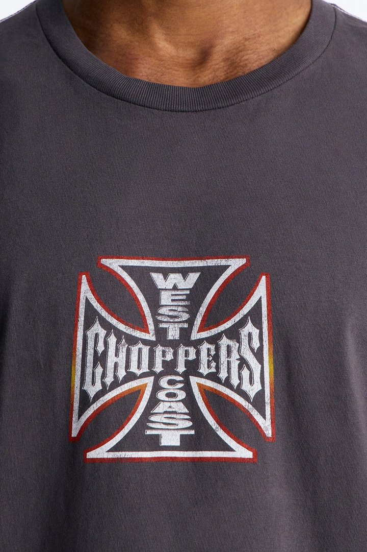 West Coast Choppers Motorcycle Club Boxy Short Sleeve Tee - Black Wash