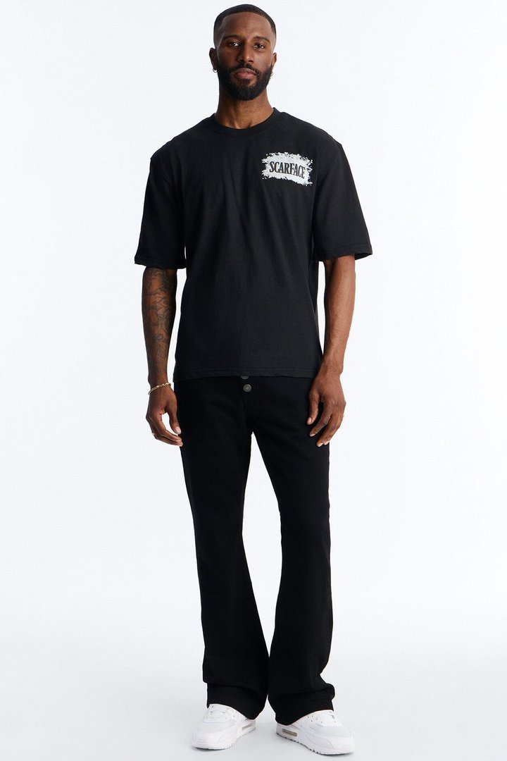 Scarface Money Power Respect Motto Short Sleeve Tee - Black