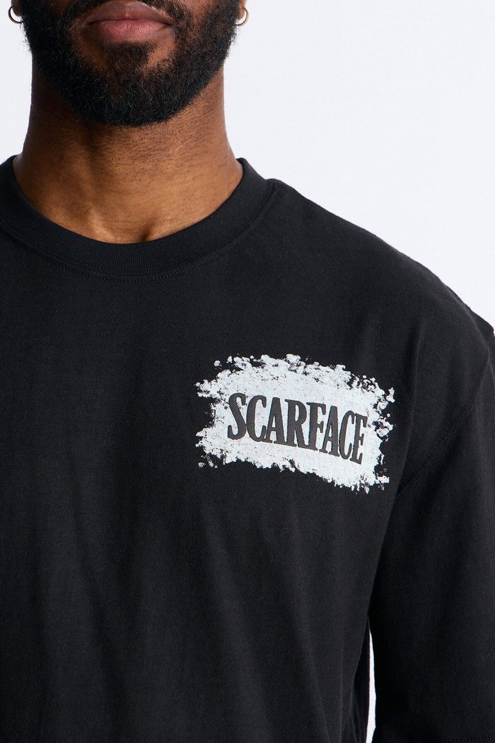 Scarface Money Power Respect Motto Short Sleeve Tee - Black
