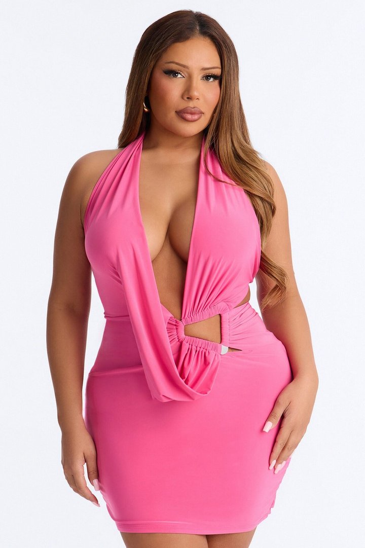 Tan Lines Only Halter Micro Mini Dress - Pink