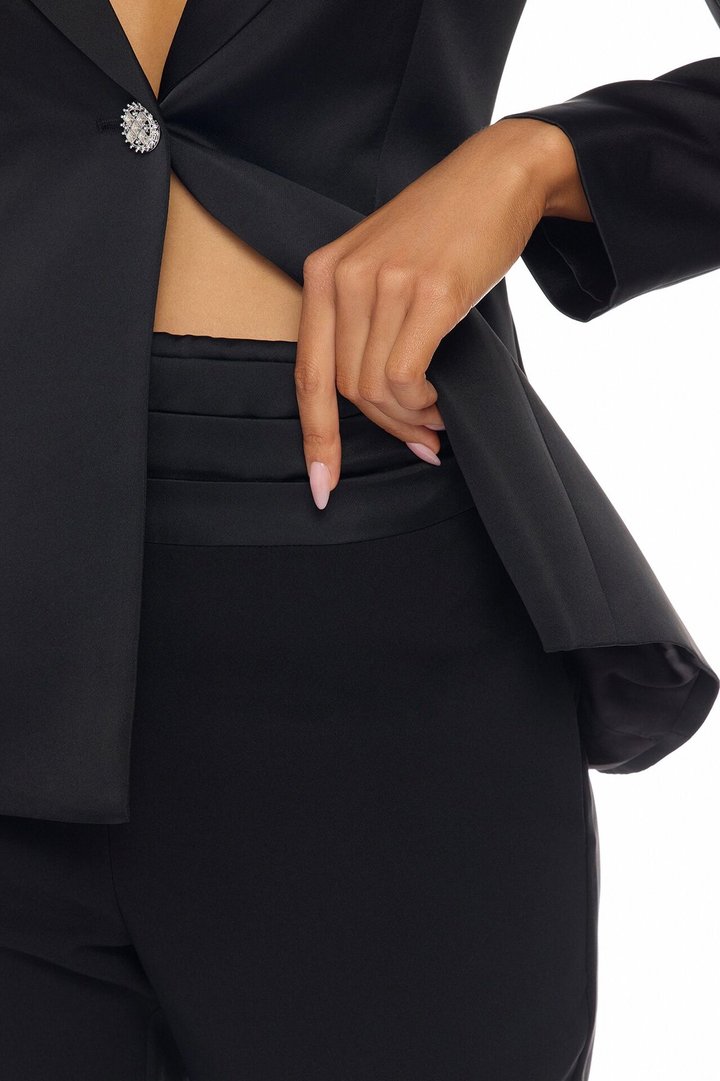 Hallie Pleated Blazer Pant Set - Black