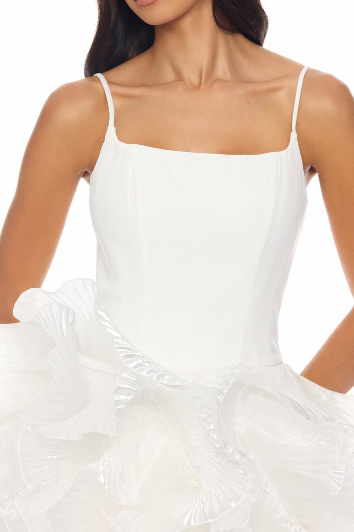 So Popular Ruffle Mini Dress - White
