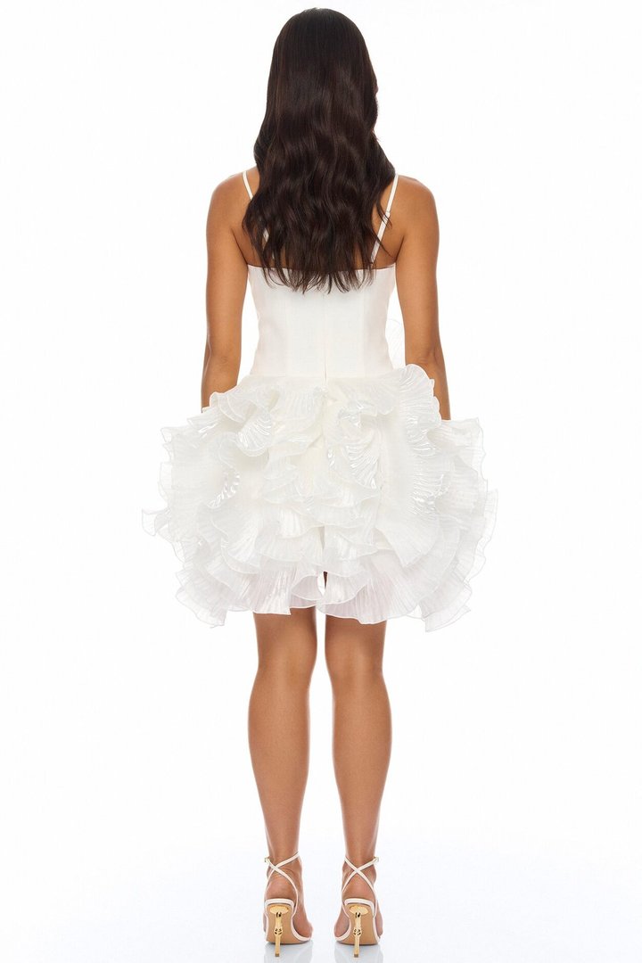 So Popular Ruffle Mini Dress - White