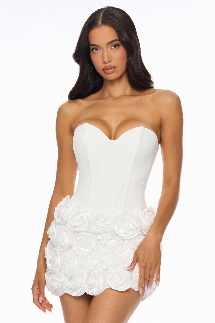 Alessia Floral Applique Maxi Dress - White