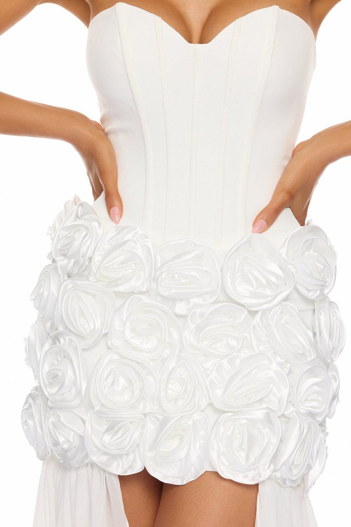 Alessia Floral Applique Maxi Dress - White
