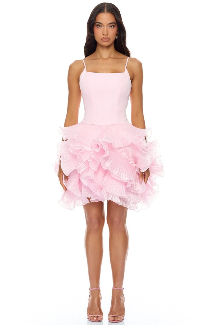So Popular Ruffle Mini Dress - Pink