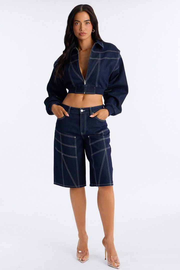Riley Denim Jort Set - Denim
