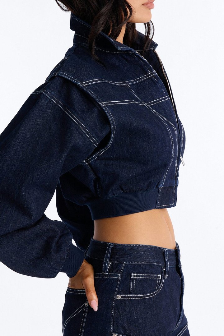 Riley Denim Jort Set - Denim