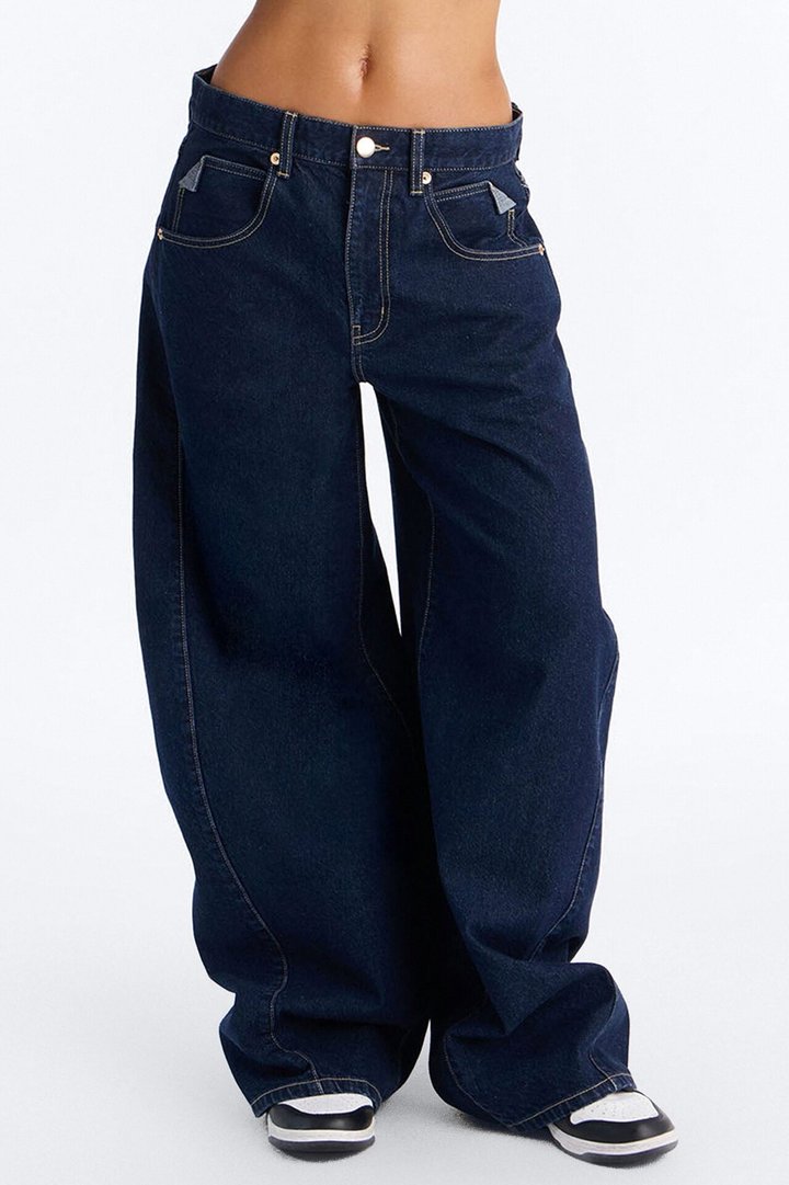 The Story Unfolds Baggy Jeans - Dark Denim