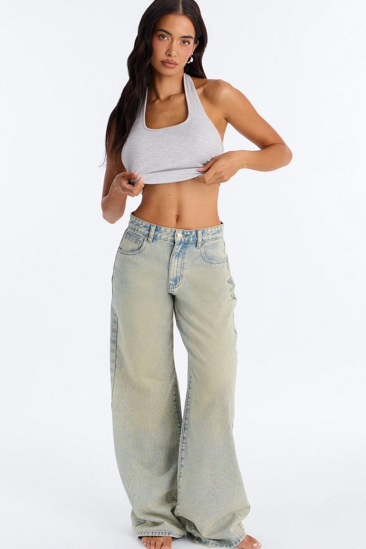 A Total Looker Dropped Waist Baggy Jeans - Vintage Wash
