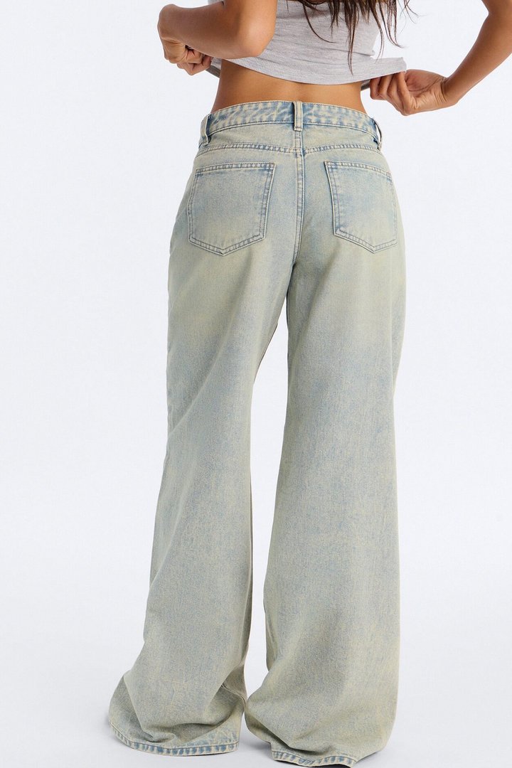 A Total Looker Dropped Waist Baggy Jeans - Vintage Wash