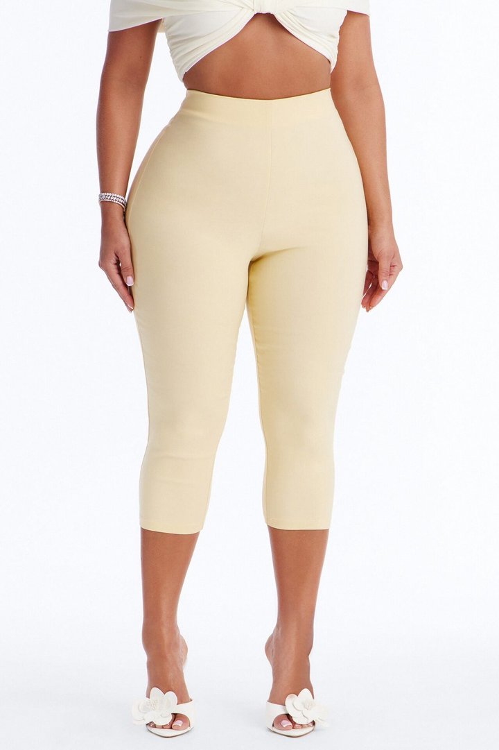 Just A Girl Capri Pant - Butter Yellow