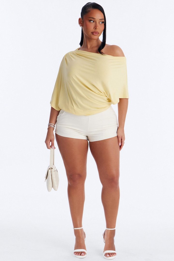 Flatter Me Off Shoulder Bodysuit - Butter Yellow
