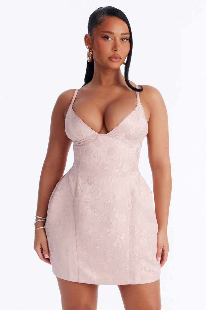 Mariana Embroidered Mini Dress - Pink