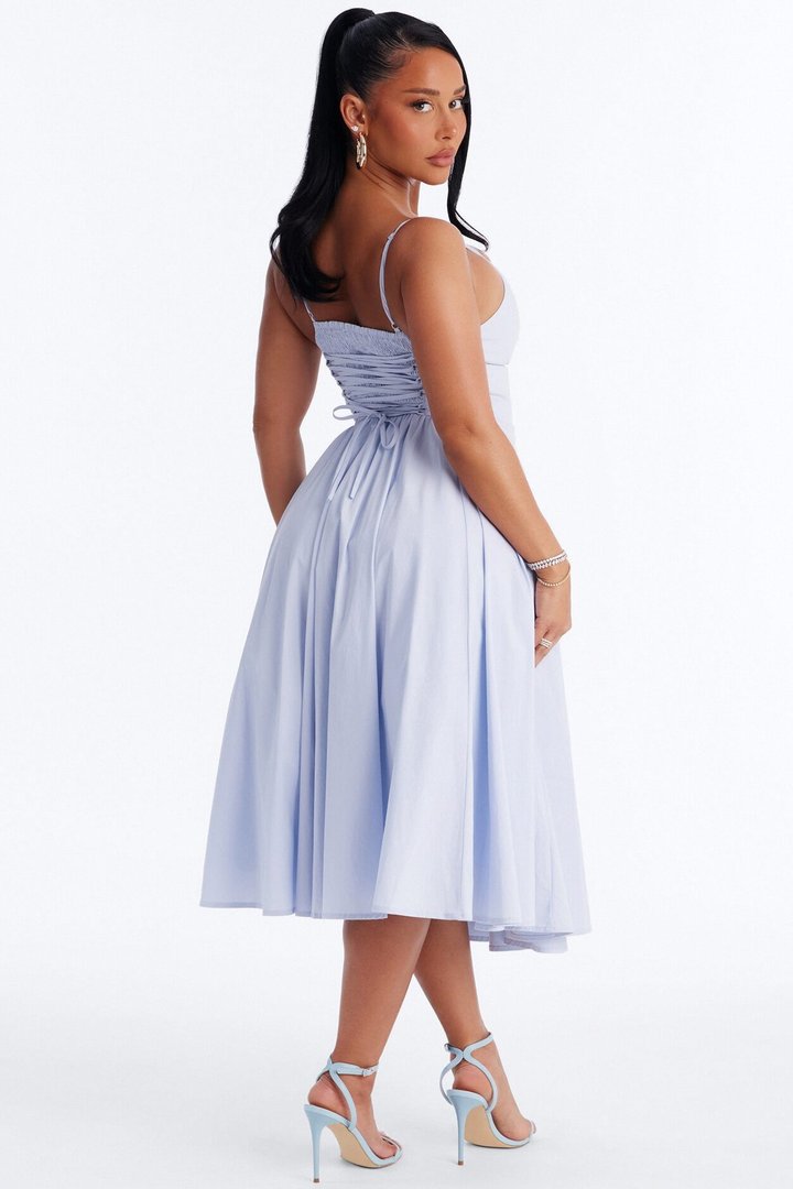 Forever Favorite Corset Midi Dress - Blue