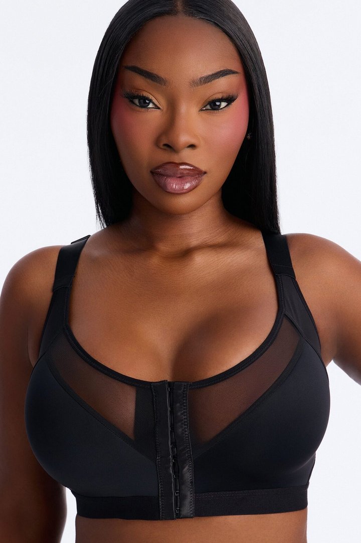 Wireless Front Closure Bra - Black