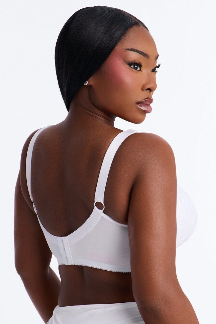 Just Once Full Figure Lace Wireless 2 Pack Bra - White/Black